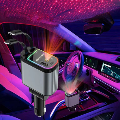 4 in 1 Car Charger with Starlight Headliner