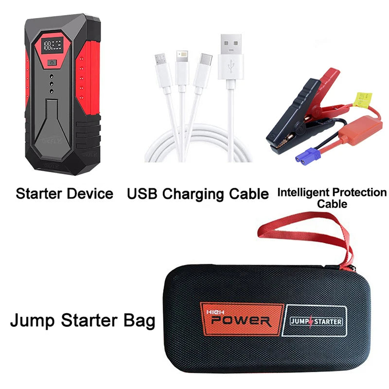 Portable Car Jump Starter 18000Mah Power Bank Car Booster Charger 12V Starting Device Petrol Diesel Car Emergency Booster